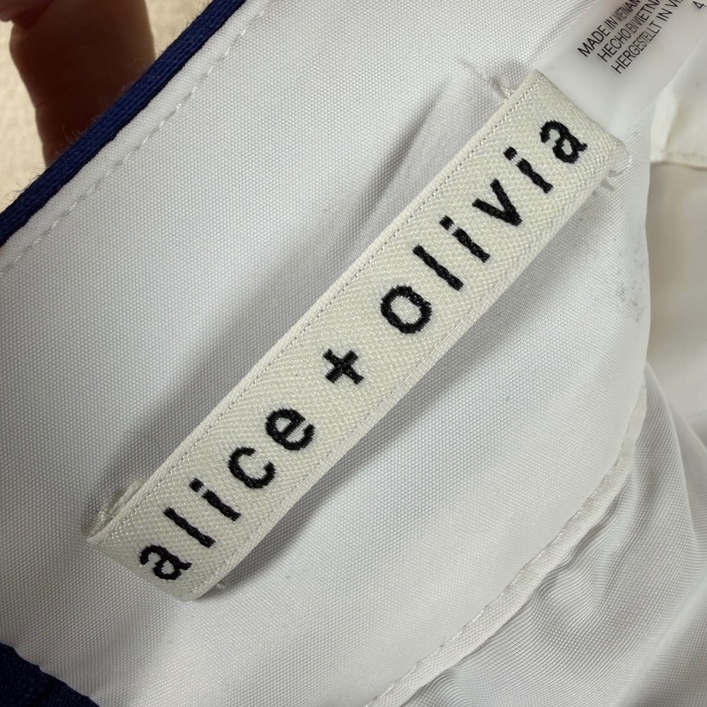 Alice + Olivia Nilda Midi Skirt Size 4 Blue Floral Baroque Print High Waist Full - Picture 4 of 11